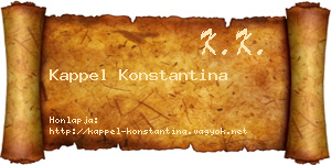 Kappel Konstantina névjegykártya